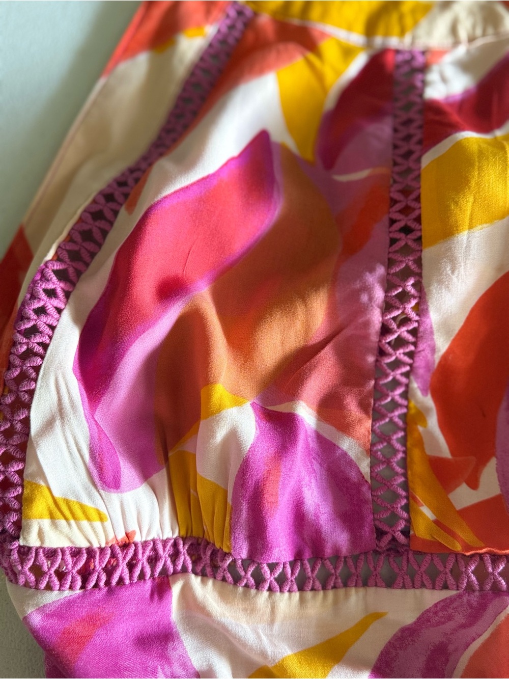 Anthropologie Abel the Label Halter High-Low Maxi Dress in Pink & Orange Print - Picture 11 of 12